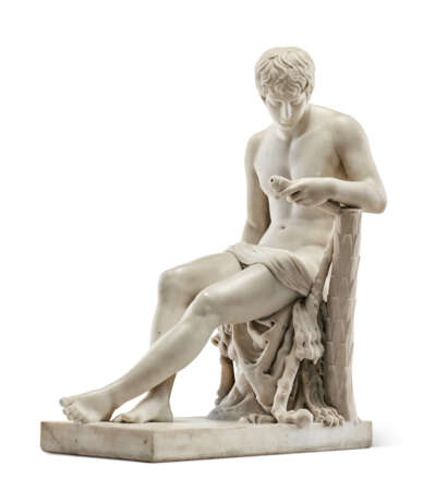 A CONTINENTAL CARVED MARBLE FIGURE OF HERCULES - photo 1