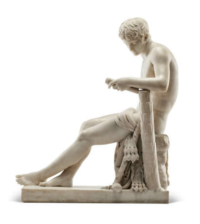 A CONTINENTAL CARVED MARBLE FIGURE OF HERCULES - Foto 2