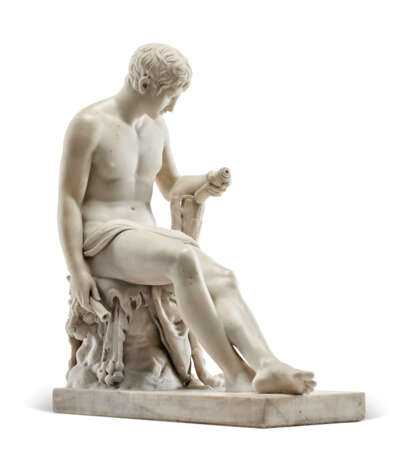 A CONTINENTAL CARVED MARBLE FIGURE OF HERCULES - Foto 6