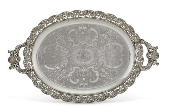 A FRENCH SILVER TWO-HANDLED TRAY - photo 1