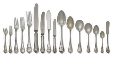 A SPANISH SILVER FLATWARE SERVICE