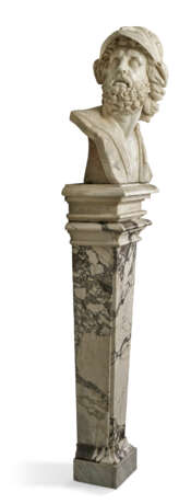 A MARBLE BUST OF AJAX, ON PEDESTAL - фото 2