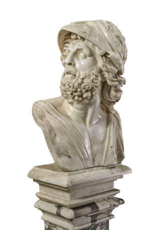 A MARBLE BUST OF AJAX, ON PEDESTAL - photo 8