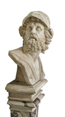 A MARBLE BUST OF AJAX, ON PEDESTAL - photo 11