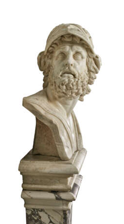 A MARBLE BUST OF AJAX, ON PEDESTAL - photo 12