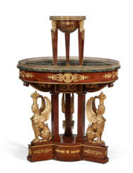 A LARGE FRENCH ORMOLU-MOUNTED MAHOGANY DOUBLE-TIER JARDINIERE