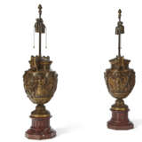 A PAIR OF FRENCH PARCEL-GILT AND PATINATED BRONZE VASES, MOUNTED AS LAMPS - photo 2