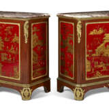 A PAIR OF FRENCH ORMOLU-MOUNTED MAHOGANY AND RED-LACQUERED SIDE CABINETS - photo 5