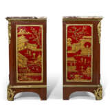 A PAIR OF FRENCH ORMOLU-MOUNTED MAHOGANY AND RED-LACQUERED SIDE CABINETS - фото 7