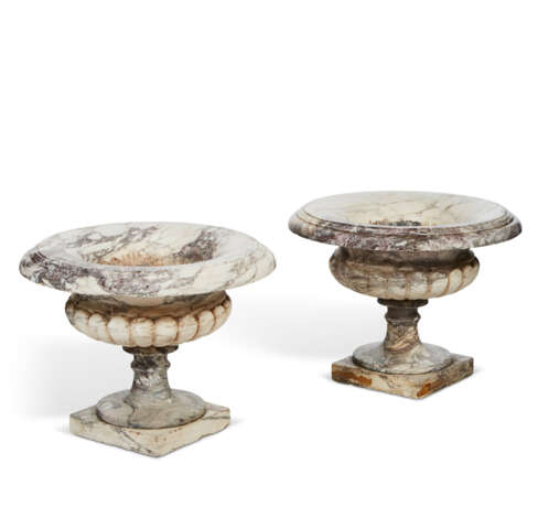 A PAIR OF FRENCH BRECHE VIOLETTE MARBLE URNS - photo 1