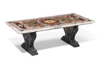 A PIETRE DURE AND SPECIMEN MARBLE LOW TABLE