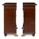 A PAIR OF LATE REGENCY BRASS-INLAID AND GILT-BRASS-MOUNTED MAHOGANY SIDE CABINETS - фото 3