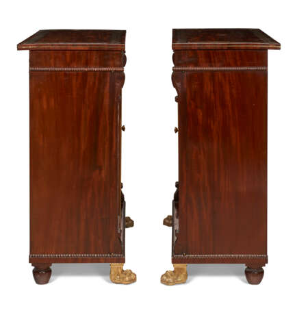 A PAIR OF LATE REGENCY BRASS-INLAID AND GILT-BRASS-MOUNTED MAHOGANY SIDE CABINETS - photo 6