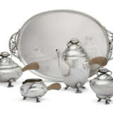 A DANISH SILVER FOUR-PIECE TEA AND COFFEE SERVICE AND MATCHING TWO-HANDLED TRAY, NO. 2D AND 2E - photo 1