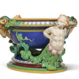 A MASSIVE MINTON MAJOLICA COBALT-BLUE AND TURQUOISE-GROUND CISTERN AND LINER - photo 2