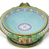 A MASSIVE MINTON MAJOLICA COBALT-BLUE AND TURQUOISE-GROUND CISTERN AND LINER - фото 4