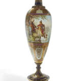 A LARGE VIENNA STYLE PORCELAIN COBALT-BLUE AND GOLD GROUND VASE, COVER AND STAND, 'LOHENGRIN ABSCHIED' - photo 4