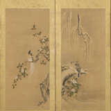 TWO JAPANESE POLYCHROME-PAINTED AND SILK SIX-PANEL SCREENS - Foto 6