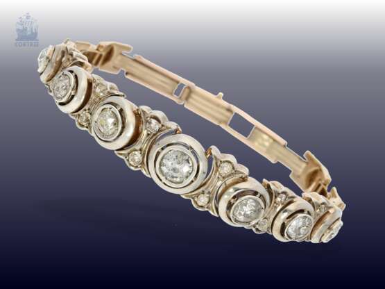 Armband: hochwertiges antikes Diamantarmband, um 1900, ca. 4ct - Foto 1