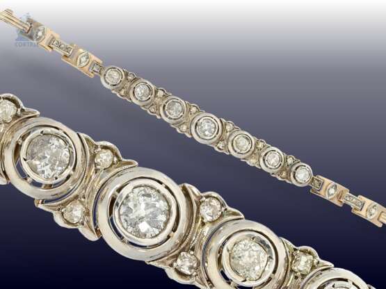 Armband: hochwertiges antikes Diamantarmband, um 1900, ca. 4ct - фото 3