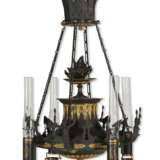 A NORTH EUROPEAN ORMOLU-MOUNTED AND PATINATED-BRONZE FOUR-LIGHT CHANDELIER - фото 1