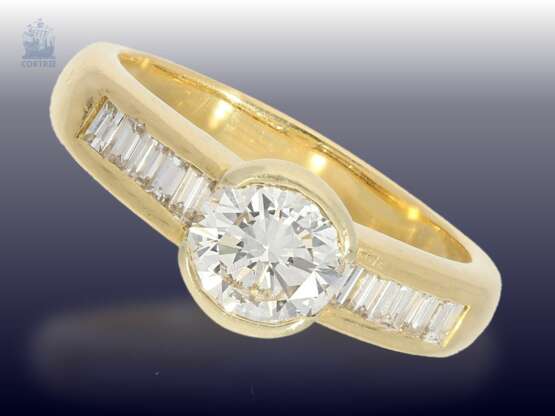 Ring: solider, klassischer Brillant/Diamant-Goldschmiedering, Handarbeit, ca. 1,3ct - Foto 1