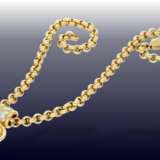 Anhänger/Kette: schwere, massive goldene Erbskette mit 2 äußerst hochwertigen Rubin-, Aquamarin-, Brillant-Goldschmiedeanhängern - фото 3