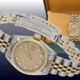 Armbanduhr: luxuriöse vintage Damenuhr von Rolex, Lady-Datejust mit Diamant-Zifferblatt, Stahl/Gold, Originalbox - фото 1