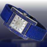 Armbanduhr: luxuriöse und sehr seltene Chopard Damenuhr Ref.13/6818-23 mit Diamant- und Saphirbesatz, Chopard "Your Hour Ladies" von 2001 mit Originalzertifikat - photo 2