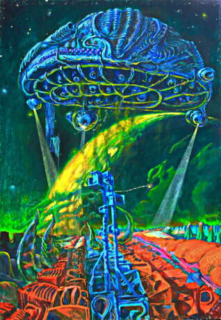 “And you plates dishes ...” Canvas Oil paint Surrealism Landscape painting 2006 - photo 1
