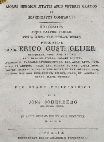 Geijer, E.G. (Praes.). - фото 1