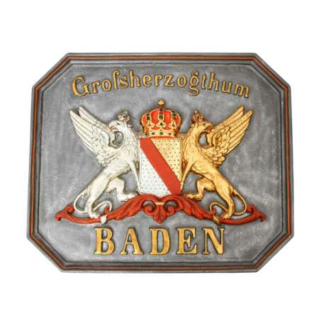 Baden - Schwere Wappenplatte Großherzogtum Baden, - Foto 1