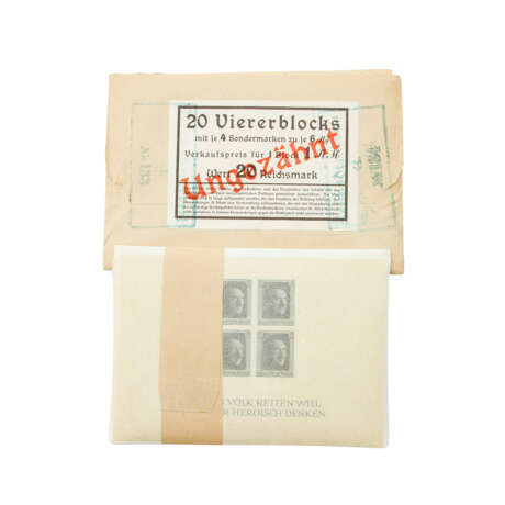 Deutsches Reich 1937 - Originaltasche mit 20x postfrischen Block 8, - фото 1