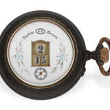 Taschenuhr: große digitale Taschenuhr nach Pallweber mit springender Stunde und springender Minute, ca.1890 - Foto 1