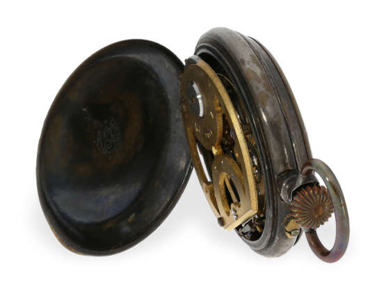 Taschenuhr: technisch interessante Taschenuhr mit Barometer, Frankreich um 1890 - Foto 3