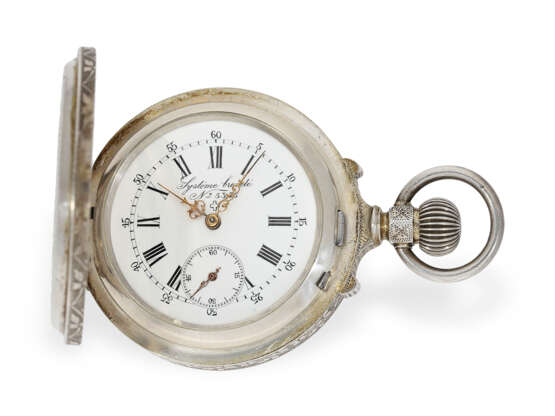 Taschenuhr: äußerst prächtige Savonnette mit verstecktem Kalender, gefertigt für Russland 1880 - Foto 2