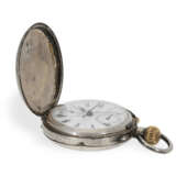 Taschenuhr: silberne Savonnette mit Schleppzeigerchronograph und Zähler, Dent London, ca. 1890 - Foto 2
