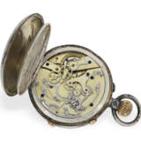 Taschenuhr: silberne Savonnette mit Schleppzeigerchronograph und Zähler, Dent London, ca. 1890 - Foto 3