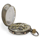 Taschenuhr: silberne Savonnette mit Schleppzeigerchronograph und Zähler, Dent London, ca. 1890 - Foto 5