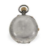 Taschenuhr: silberne Savonnette mit Schleppzeigerchronograph und Zähler, Dent London, ca. 1890 - Foto 8