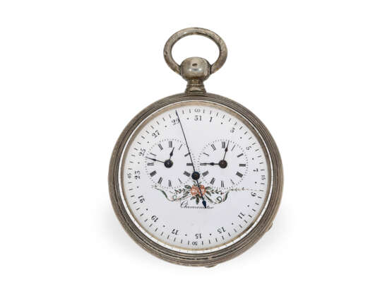 Taschenuhr: technisch interessantes Duplex-Chronometer mit 2 Zeitzonen und springender Sekunde, Jacott ca.1850 - photo 1