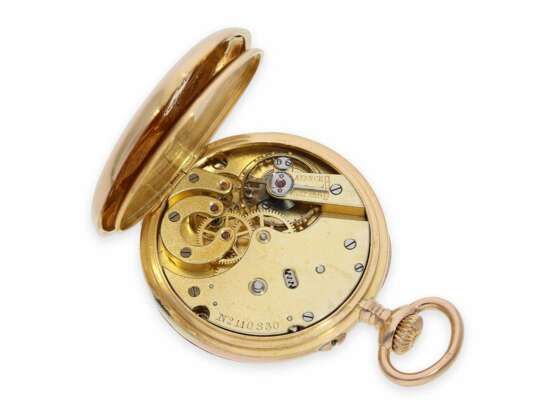 Taschenuhr: rotgoldene Patek Philippe Damenuhr mit sehr seltenem Kaliber, Genf um 1895 - photo 2