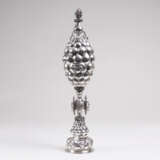 Silber-Vase mit floralem Dekor und Emaille - Foto 1