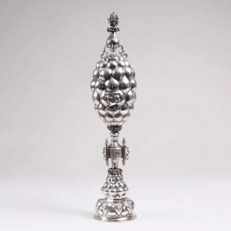 Silber-Vase mit floralem Dekor und Emaille - Foto 1