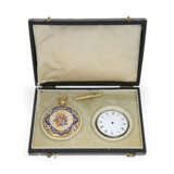 Taschenuhr: äußerst prächtige Gold/Emaille-Savonnette für den osmanischen Markt, Originalbox - Foto 10