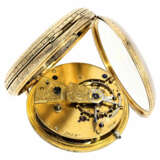 Taschenuhr: besonders schwere und prächtig gravierte englische Taschenuhr mit Goldzifferblatt, Hallmarks London 1866 - Foto 2