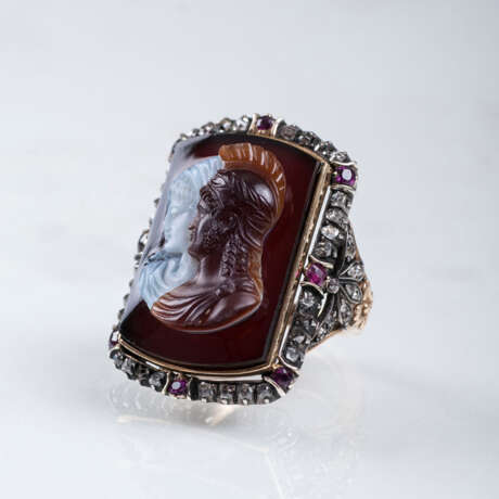 Antiker Opal-Diamant-Ring 'Schlange' - фото 2