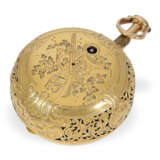 Taschenuhr: frühe, goldene englische Doppelgehäuse-Spindeluhr mit Repetition und Originalschlüssel - Foto 7
