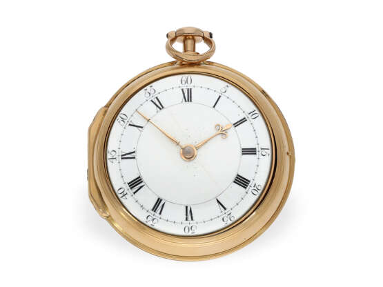 Taschenuhr: schwere Doppelgehäuse-Zylinderuhr, bedeutender Uhrmacher, Alexander Cumming, Hallmarks 1781 - Foto 1