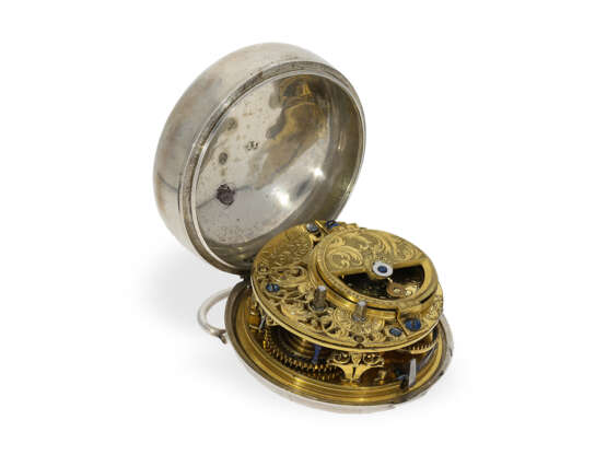 Außergewöhnlich große englische Spindeluhr mit "Mock-Pendulum" und Datum, signiert Bairfeild London No. 3565, ca. 1730 - Foto 3
